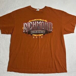 Richmond Virginia 2012 Souvenir T-Shirt Men's 2XL Burnt Orange Flame Graphic